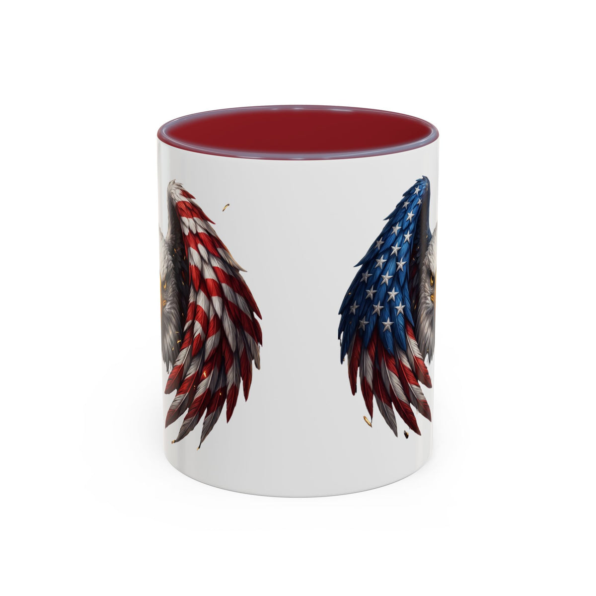 American Flag Eagle Coffee Mug – Patriotic Bald Eagle Accent Mug (11/15 oz)