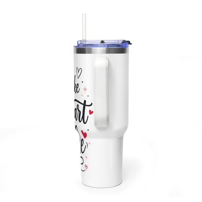 40oz Love-Themed Thermal Tumbler with Handle