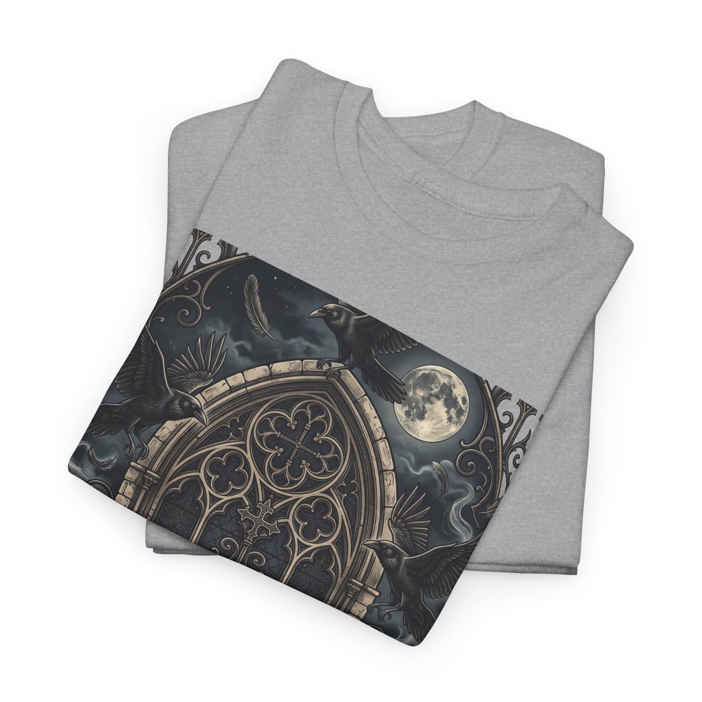 Nocturnal Gothic Tee — Moonlit Cathedral Night Owl Graphic T-Shirt