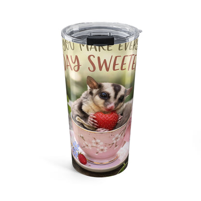 20oz Cute Sugar Glider Strawberry Garden Tumbler