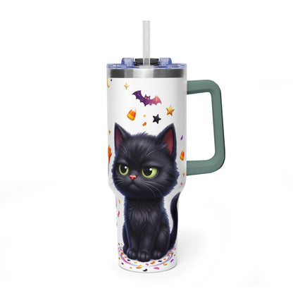 40oz Halloween Ghost and Black Cat Vacuum Thermal Tumbler