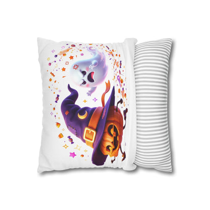 Halloween Pumpkin & Ghost Pillowcase — Cute Spooky Decorative Throw Pillow