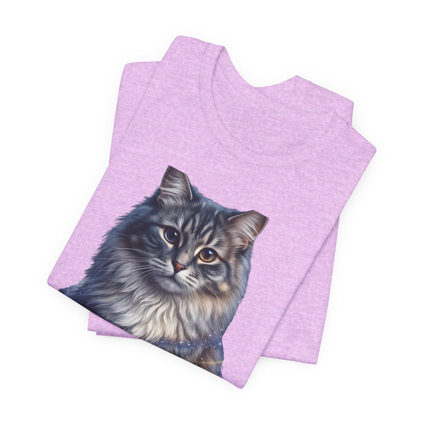Fluffy Tabby Cat T‑Shirt — Realistic Maine Coon Portrait Tee