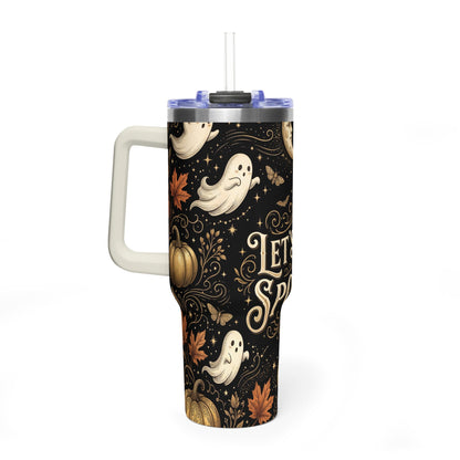 Let’s Get Spooky Halloween Ghosts & Pumpkins 40oz Thermal Tumbler