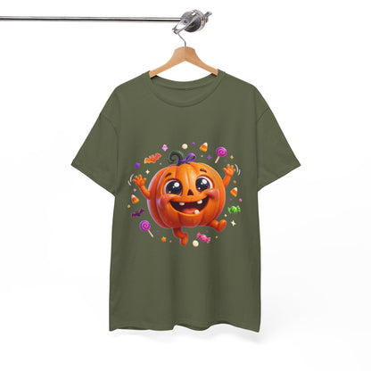 Halloween Pumpkin T‑Shirt — Happy Jack-O'-Lantern Candy Graphic Tee