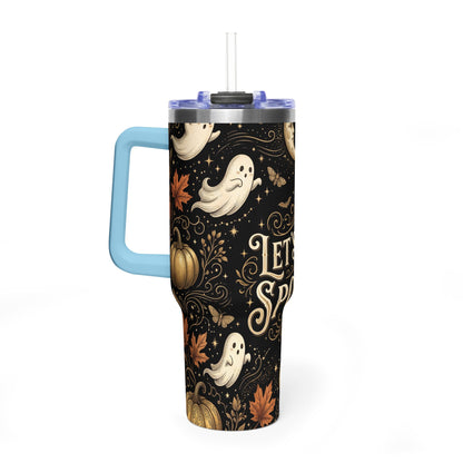 Let’s Get Spooky Halloween Ghosts & Pumpkins 40oz Thermal Tumbler
