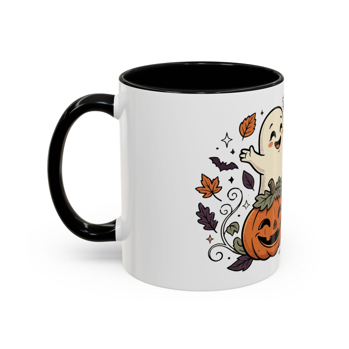 Halloween Ghosts & Pumpkins Coffee Mug — Cute Spooky Accent Mug (11/15oz)