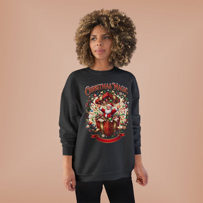 Christmas Magic Crewneck Sweatshirt — Santa Gift Box Holiday Pullover