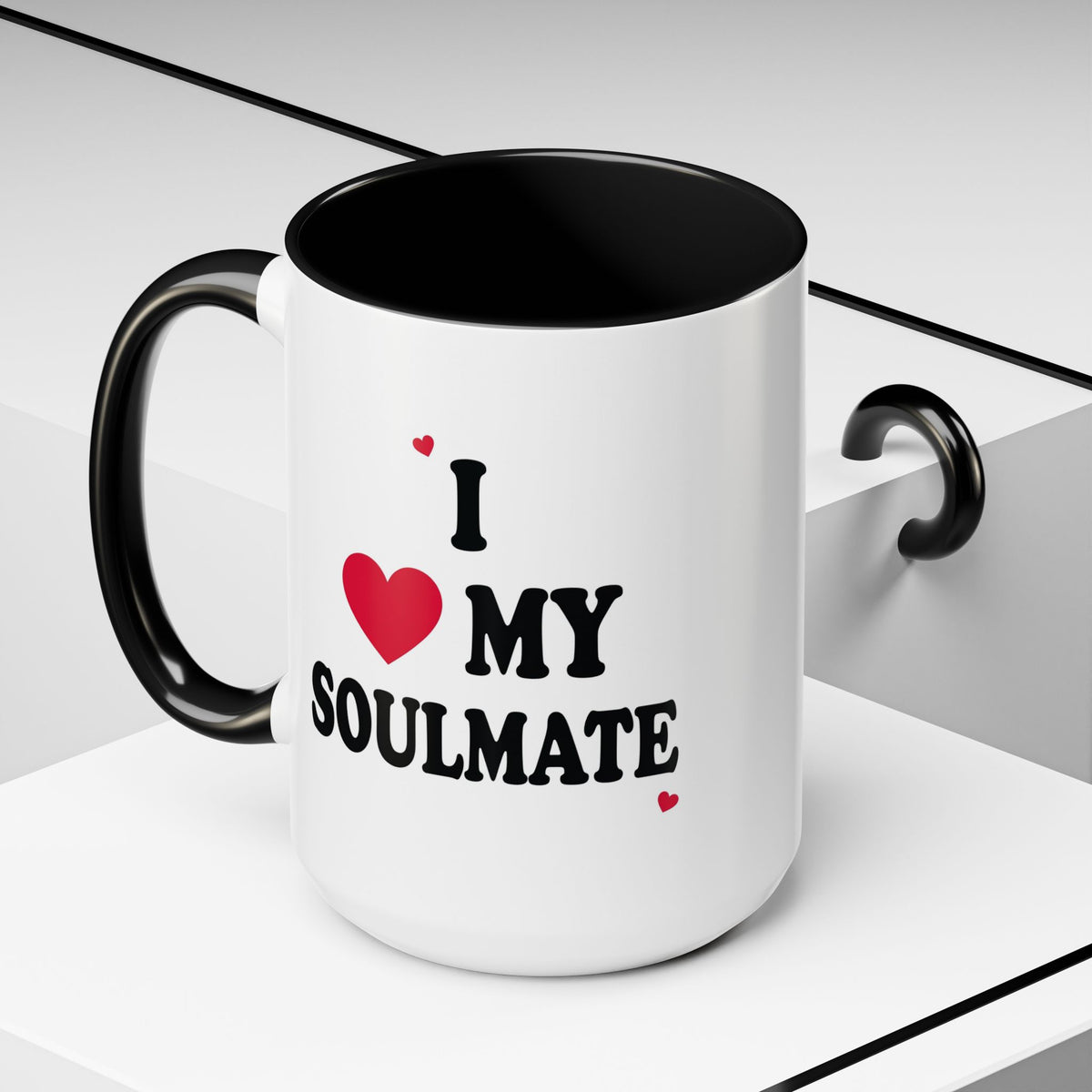 I Love My Soulmate Accent Coffee Mug