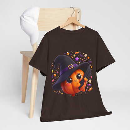 Pumpkin Witch T-Shirt — Cute Halloween Jack-o'-Lantern with Witch Hat