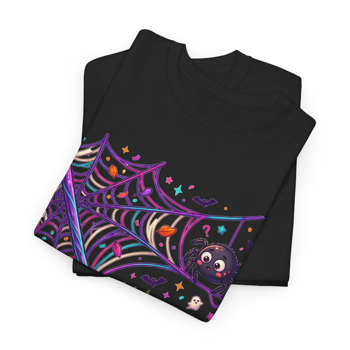 Pumpkin Spider Web Halloween T‑Shirt — Cute Spooky Pumpkin Cartoon Tee