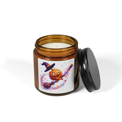 Halloween Pumpkin Magic Soy Candle — Amber Jar (Scented)