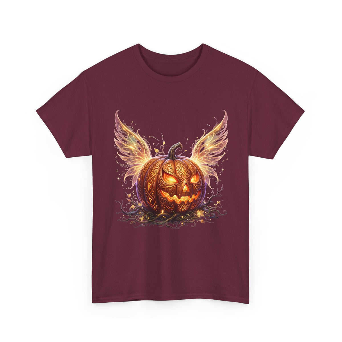 Halloween Pumpkin Tee — Winged Jack-O'-Lantern Graphic Shirt