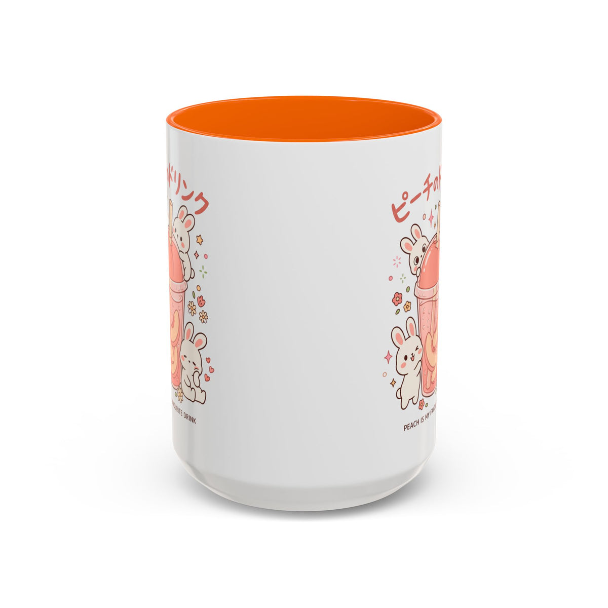 Peach Drink Bunny Mug — Cute Kawaii Coffee Tea Cup (11/15oz)