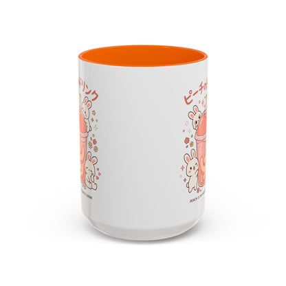 Peach Drink Bunny Mug — Cute Kawaii Coffee Tea Cup (11/15oz)