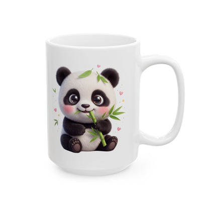 Cute Panda Ceramic Mug - Kawaii Bamboo Lover Coffee Cup (11oz & 15oz)