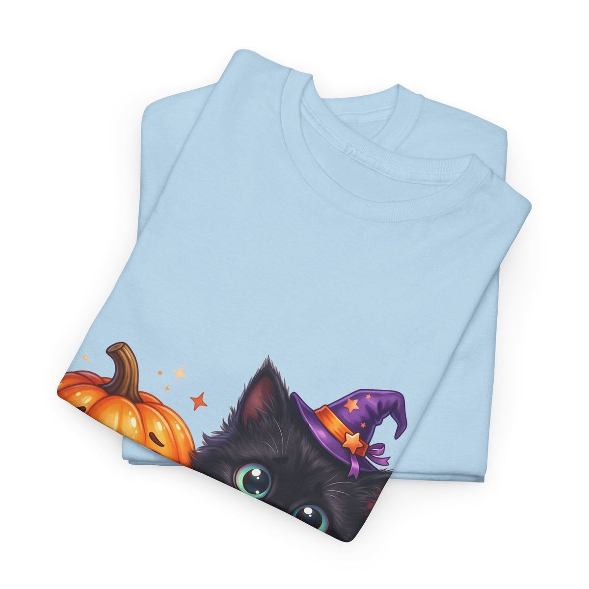 Halloween Black Kitten & Pumpkin T-Shirt