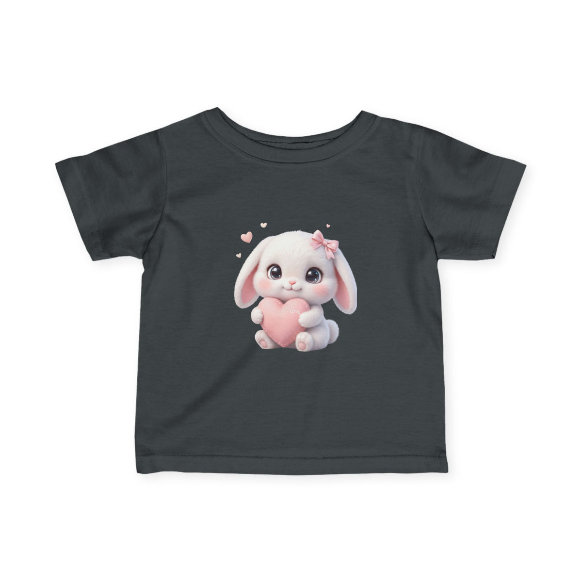 Infant Tee — Cute Bunny Holding Heart Baby Shirt (Easter, Newborn Gift)