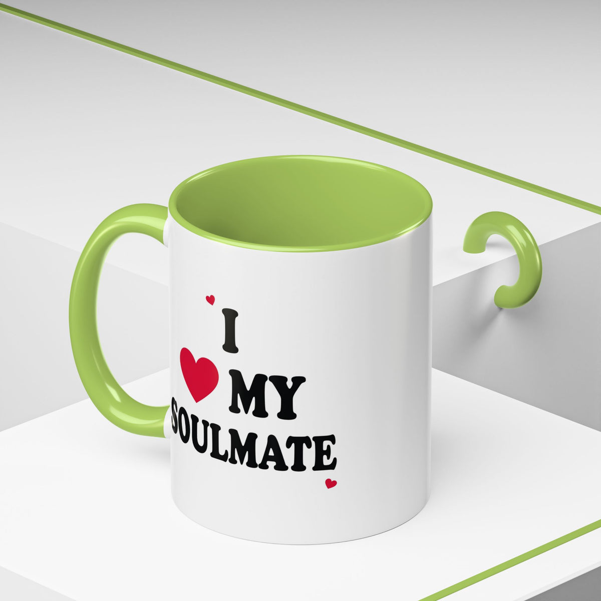I Love My Soulmate Accent Coffee Mug