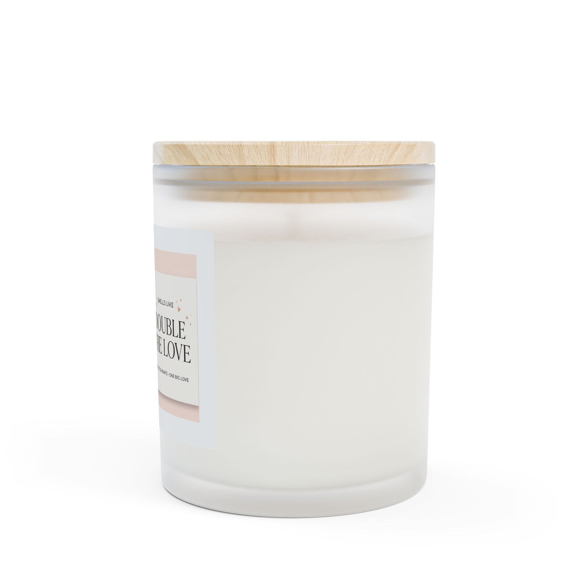 Double the Love Frosted Glass Candle — 11 oz Scented Home Candle