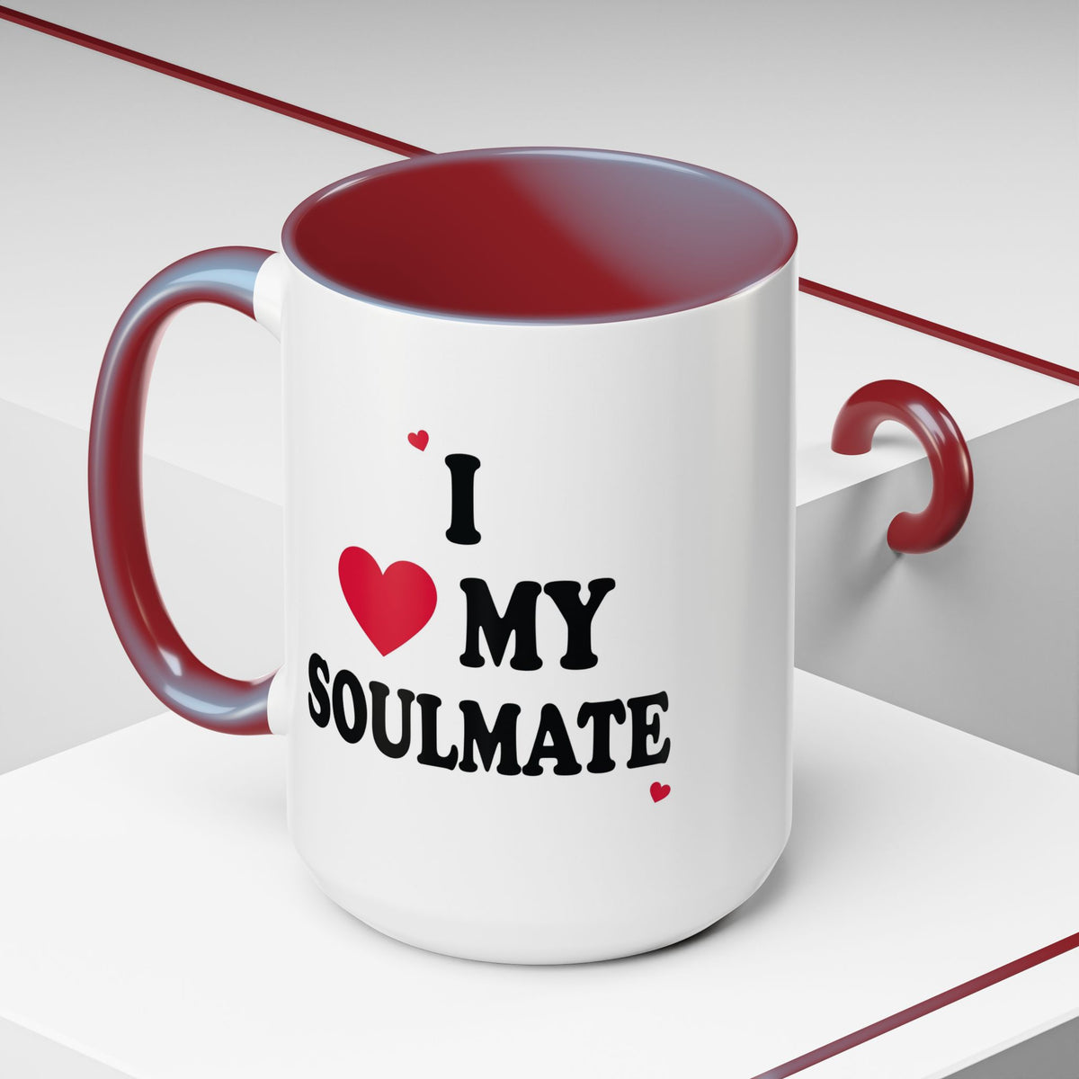 I Love My Soulmate Accent Coffee Mug