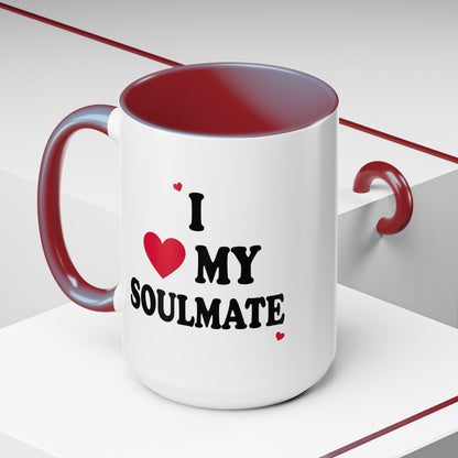 I Love My Soulmate Accent Coffee Mug