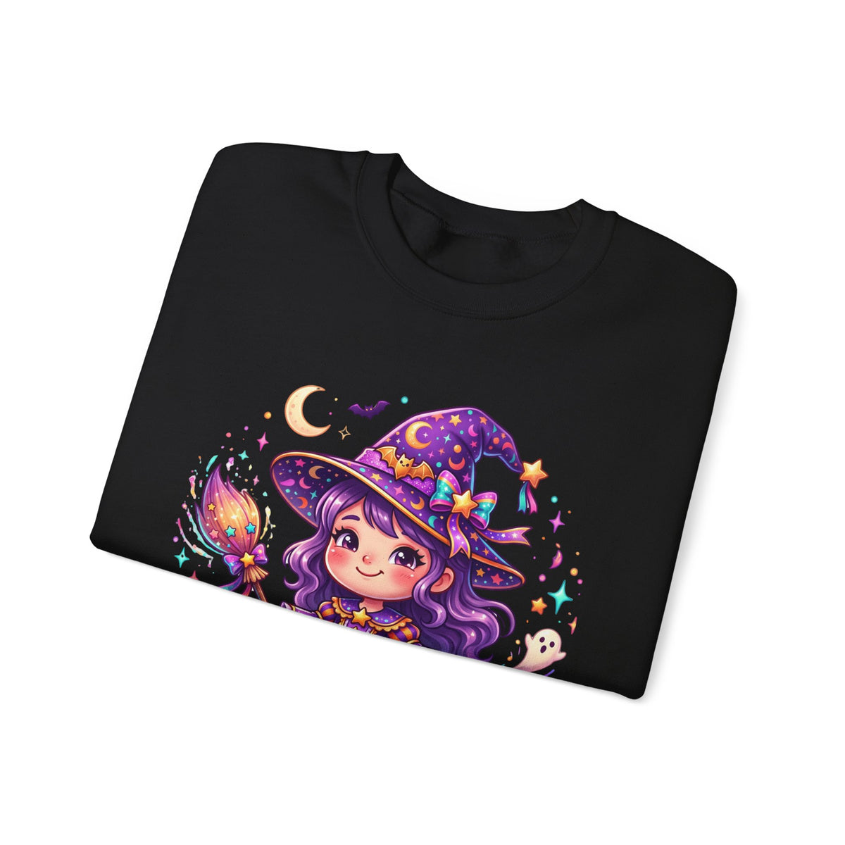 Cute Halloween Witch Sweatshirt — Kawaii Pumpkin Magic Crewneck