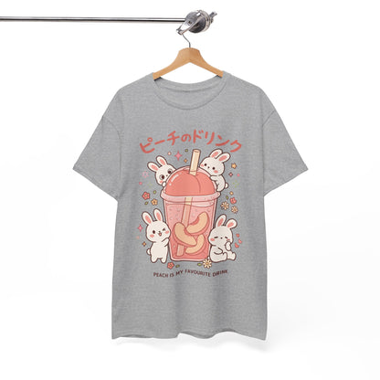 Peach Drink Cute Bunny T-Shirt