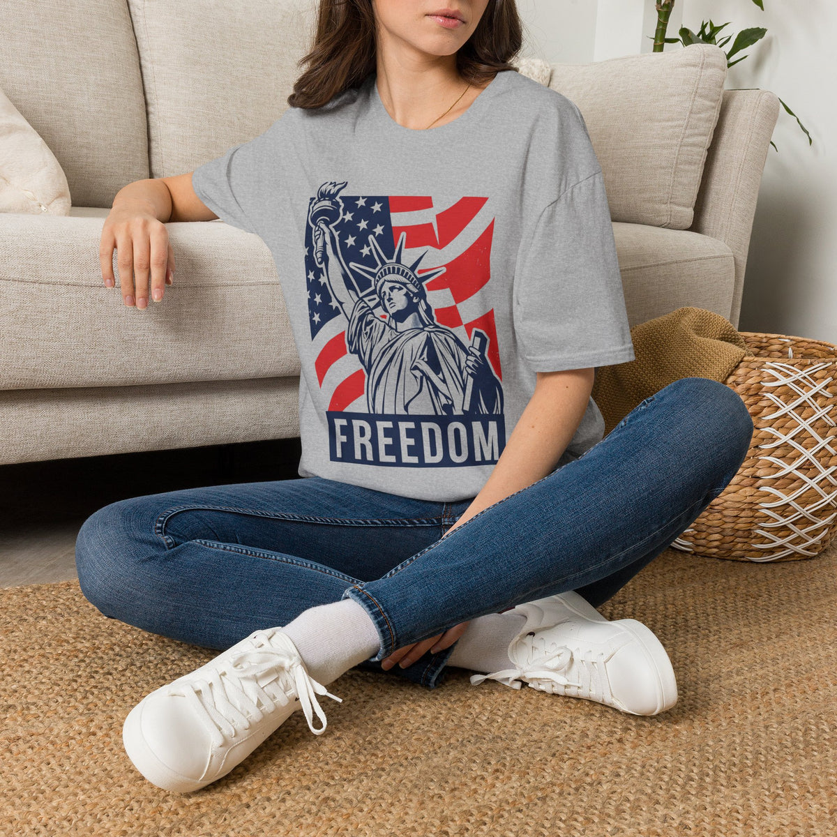 Statue of Liberty 'Freedom' T‑Shirt — American Flag Patriotic Tee