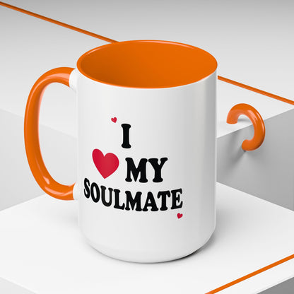I Love My Soulmate Accent Coffee Mug
