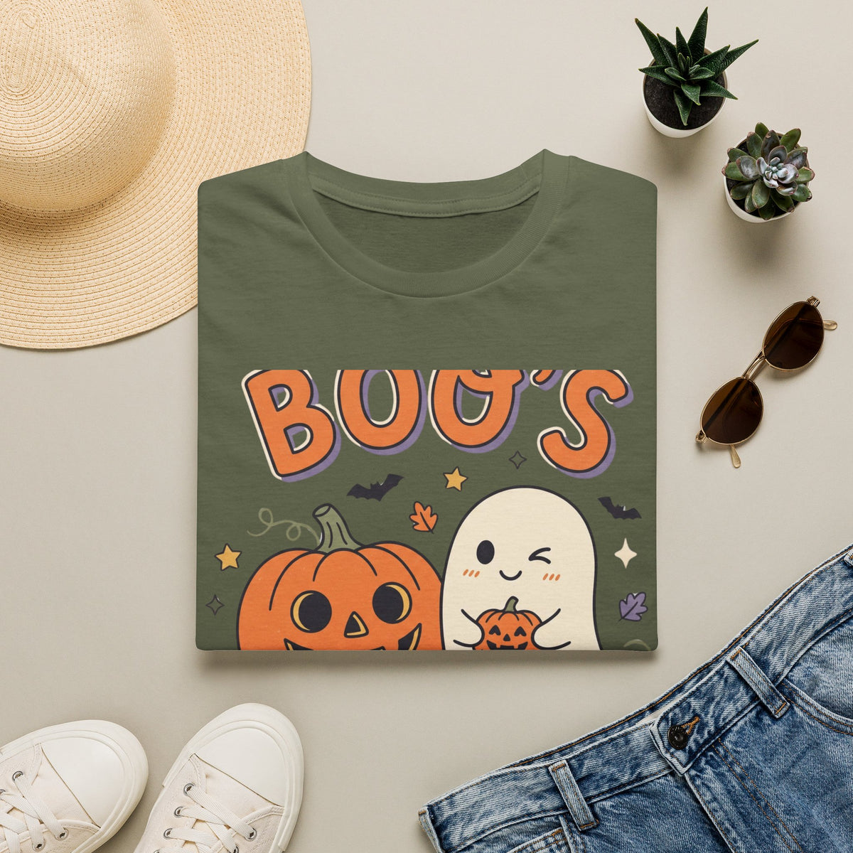 Halloween Ghost & Pumpkin T-Shirt — "Boo's Spooky Squad" Cute Halloween Tee