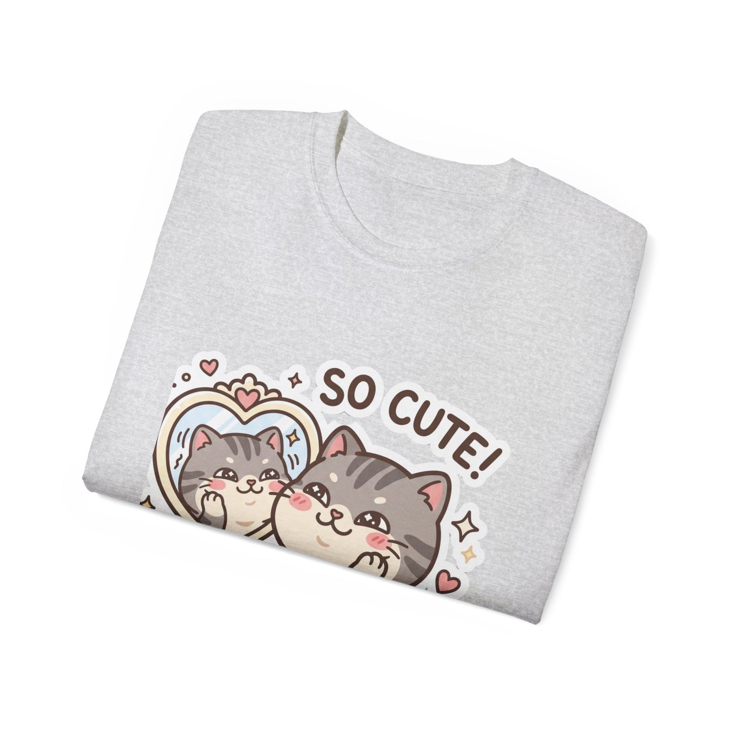 Cute Cat Mirror Tee - "So Cute!" Kawaii Cat T-Shirt