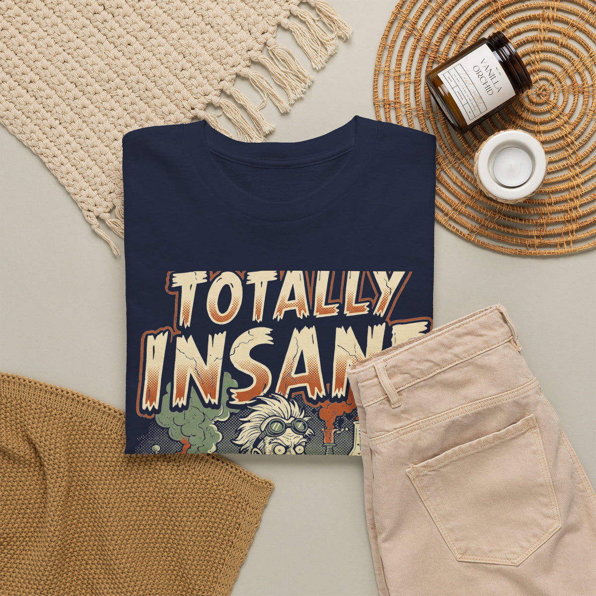 Totally Insane Graphic Tee — Retro Mad Scientist Horror Shirt