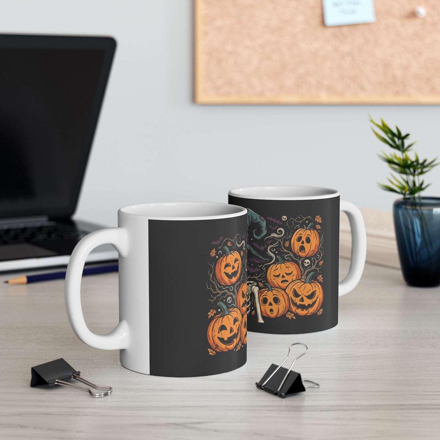 Halloween Skeleton Witch Ceramic Mug (11oz, 15oz)