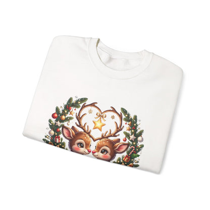 Reindeer In Love Sweatshirt – Cute Christmas Couple Deer Holiday Crewneck