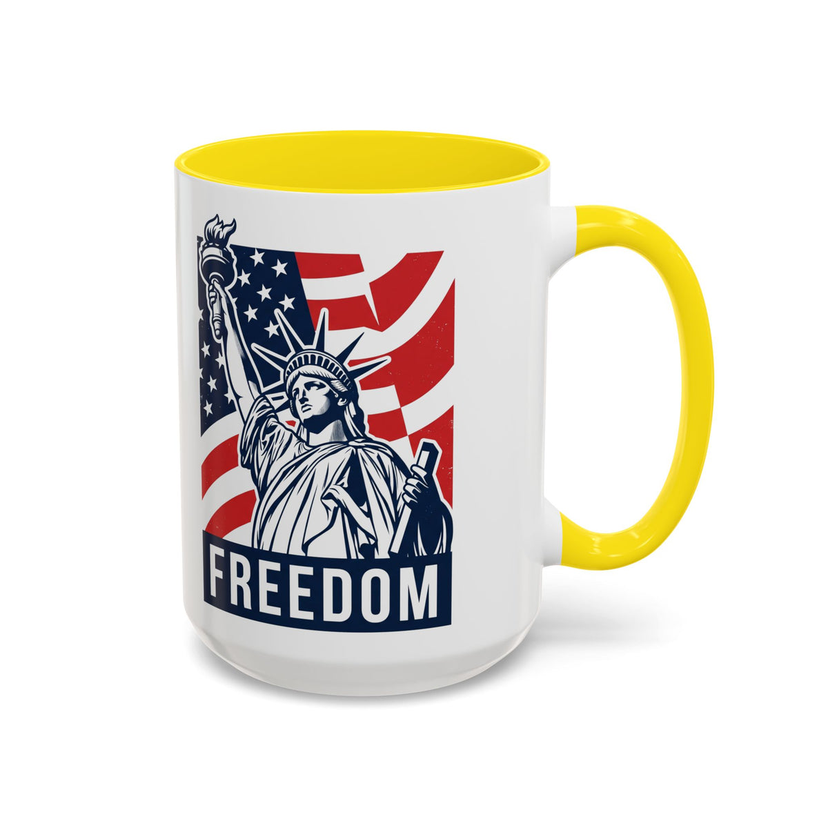 Freedom Statue Accent Coffee Mug — Patriotic Liberty 11/15oz