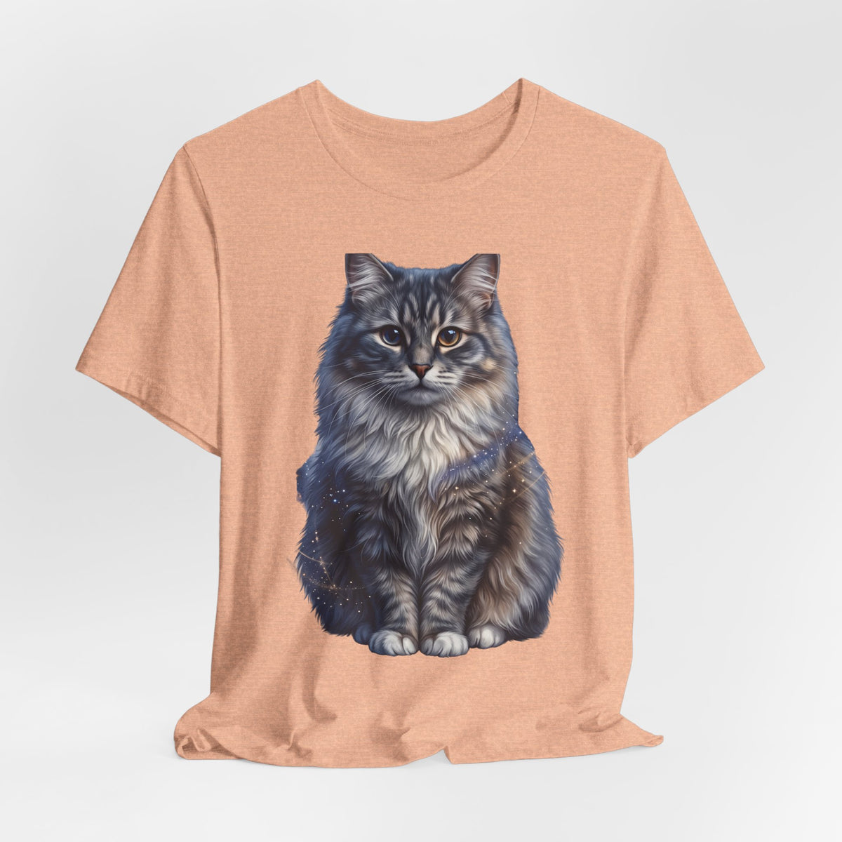 Fluffy Tabby Cat T‑Shirt — Realistic Maine Coon Portrait Tee