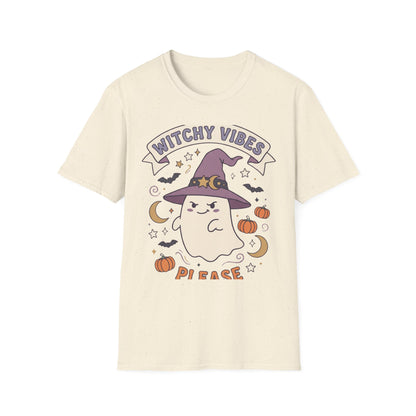 Witchy Vibes T‑Shirt — Cute Ghost Witch Halloween Tee