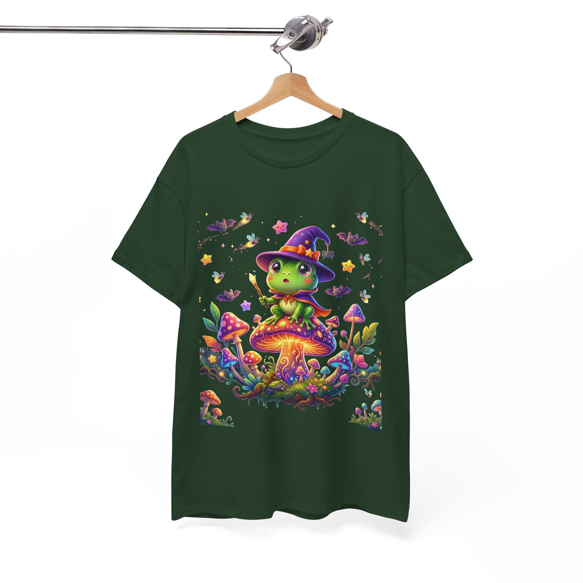 Cute Witch Frog T‑Shirt — Magical Mushroom Halloween Tee