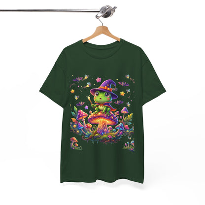 Cute Witch Frog T‑Shirt — Magical Mushroom Halloween Tee