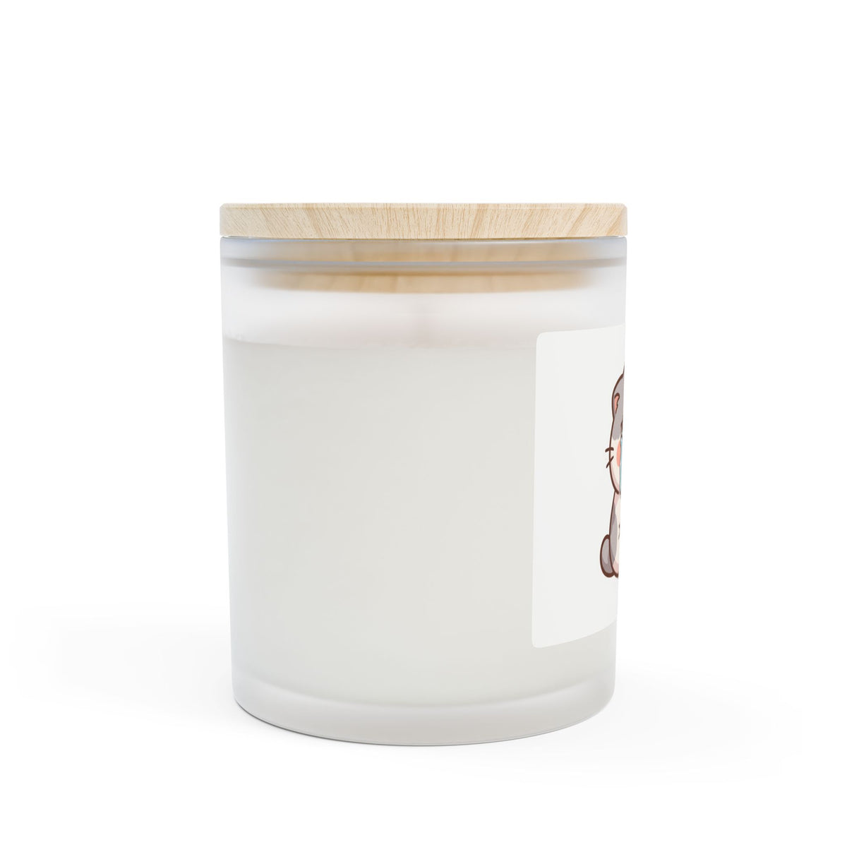 11oz Frosted Candle with Cute Crying Kitten Illustration