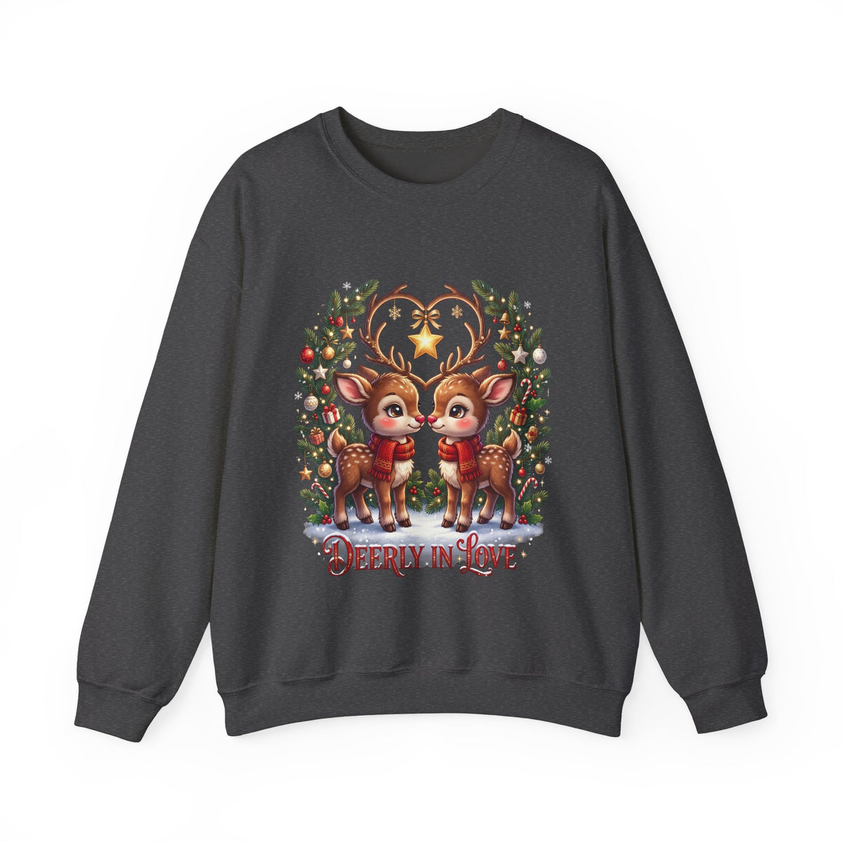 Reindeer In Love Sweatshirt – Cute Christmas Couple Deer Holiday Crewneck