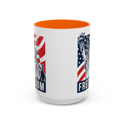 Freedom Statue Accent Coffee Mug — Patriotic Liberty 11/15oz