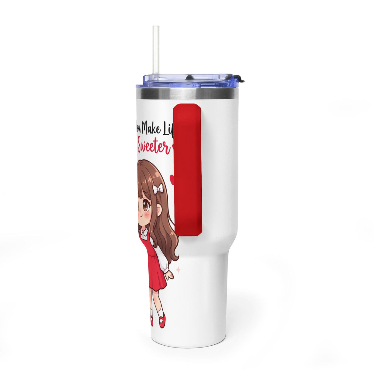 Cute Blushing Boy 40oz Vacuum Thermal Tumbler