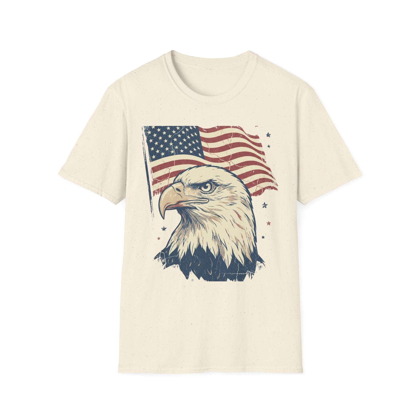 Eagle & American Flag T-Shirt — Patriotic Bald Eagle Tee for 4th of July