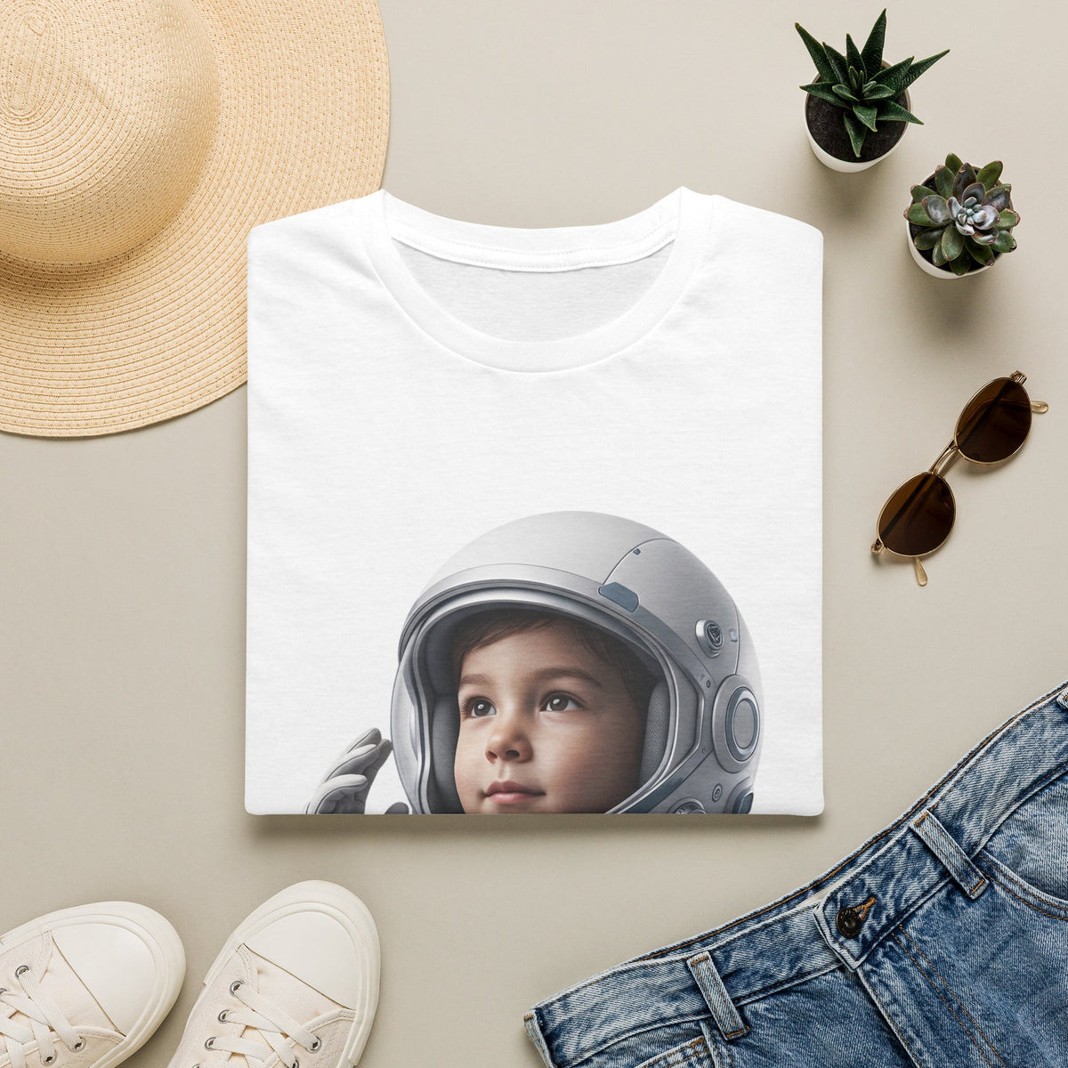 Astronaut Kid T-Shirt — Cute Space Helmet Graphic Tee for Space Lovers