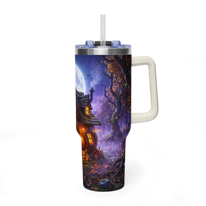 40oz Halloween Haunted Cottage Vacuum Tumbler