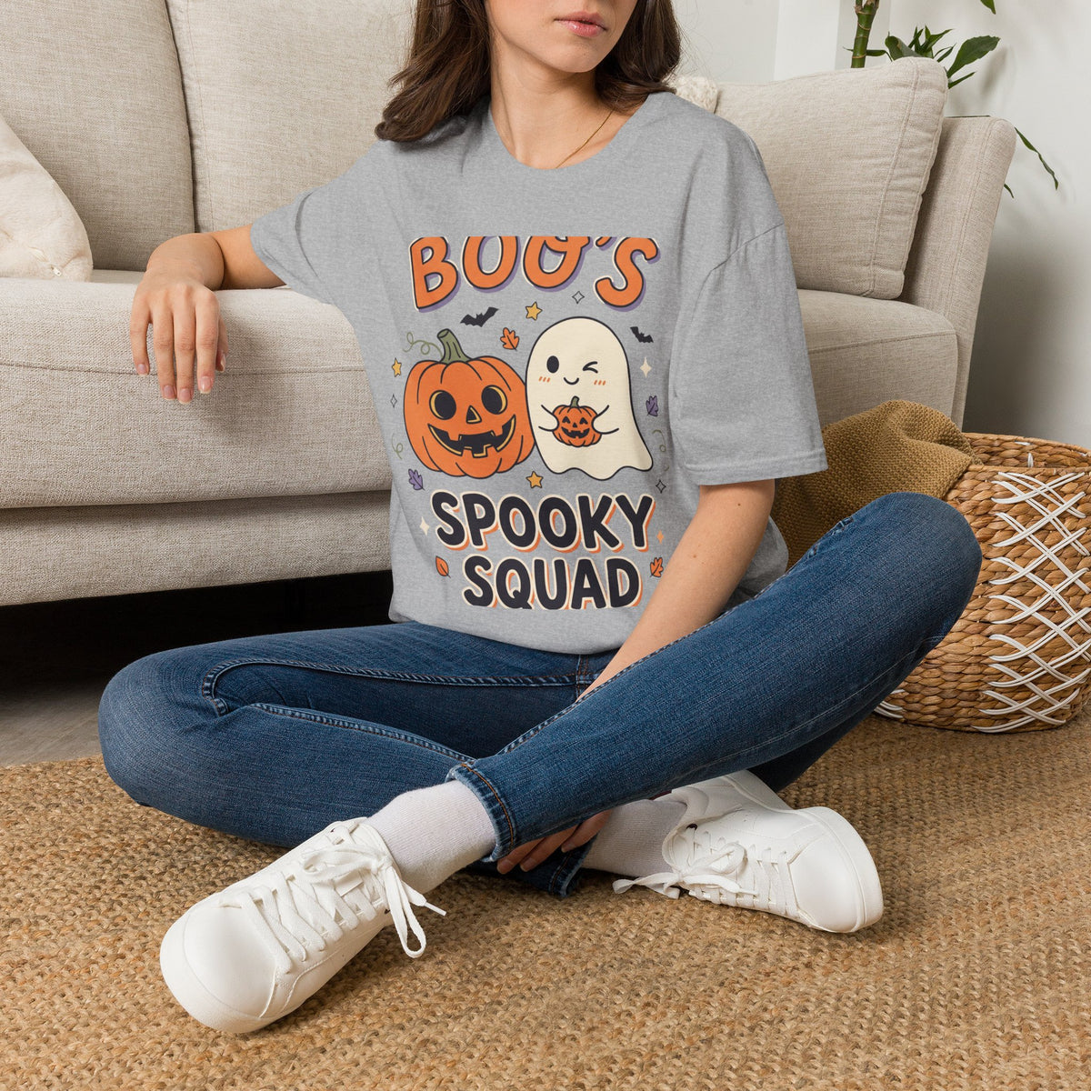 Halloween Ghost & Pumpkin T-Shirt — "Boo's Spooky Squad" Cute Halloween Tee