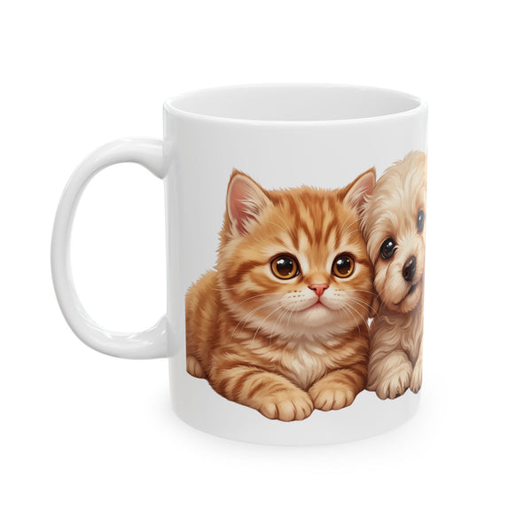 Cute Puppy Ceramic Mug – Adorable Fluffy Puppy Coffee Cup (11oz & 15oz)