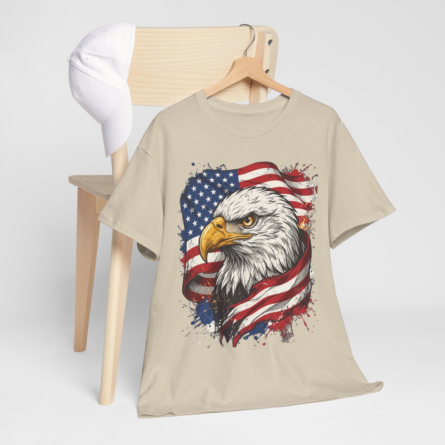 Patriotic Eagle T-Shirt — American Flag Bald Eagle Tee for 4th of July